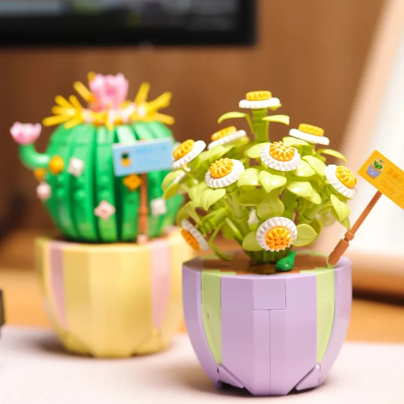 Compatible with Lego Mini Building Blocks Bouquet 3D Model Flowers Blossoms Plants Construccion Toys for Girl Kid Christmas Gift