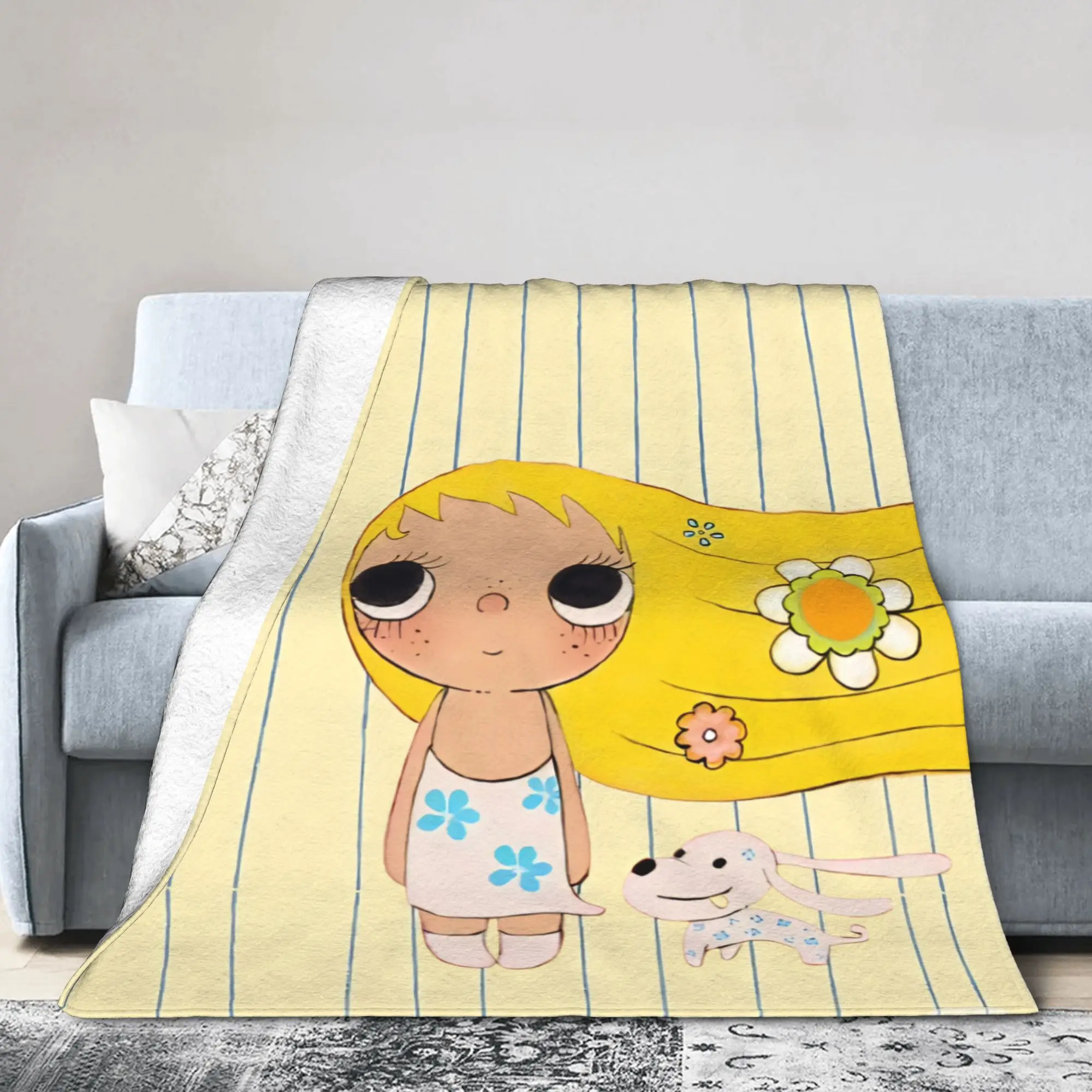 YUY & Dog Blanket Cover Xiaoyu  Flannel Throw Blankets Bedding Couch Personalised Soft Warm Bedsprea,