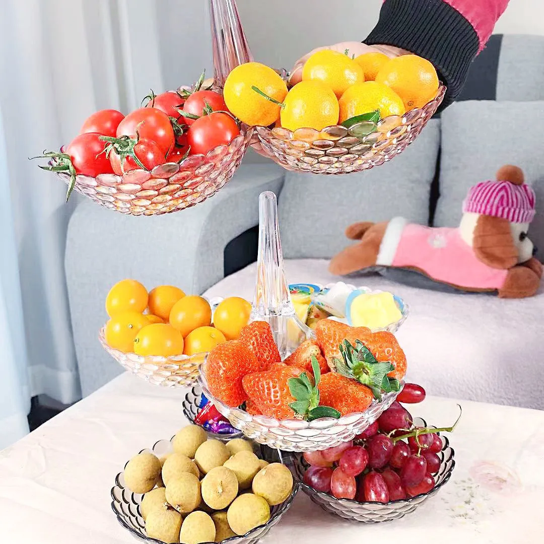 Fruit Plate, Home 2023 New High-end Atmosphere, Snack Plate on the Coffee Table in the Living Room, Light Luxury, Multi-layer Ca