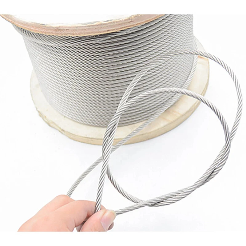 

304 Stainless Steel Wire Rope Cable 7x19 Heavy Duty - Garden & Rigging Kit, Durable Rigging Cable