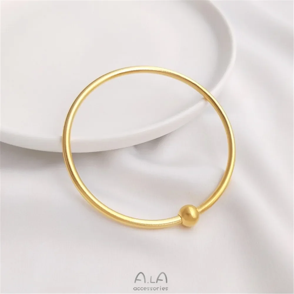 

Vietnam strong color gold with open screw universal bracelet DIY string big hole transfer bead pendant ancient method bracelet