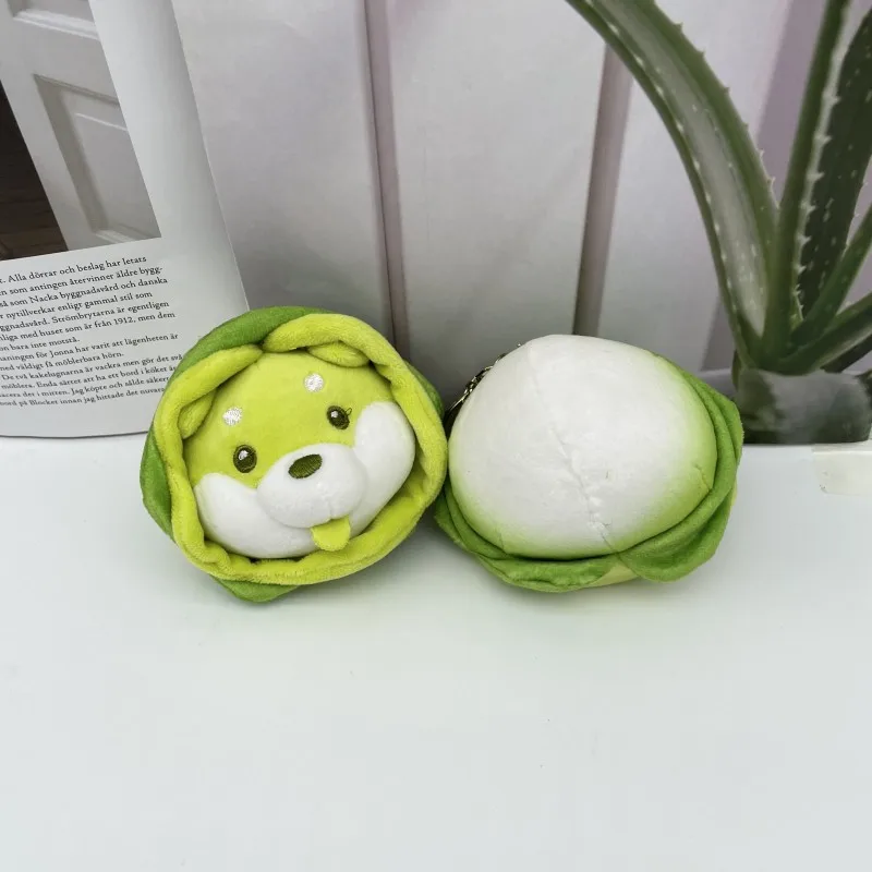 10cm creativo Kawaii verdura cane peluche bambini cartone animato carino zainetto fascino bambola peluche peluche portachiavi ciondolo regalo