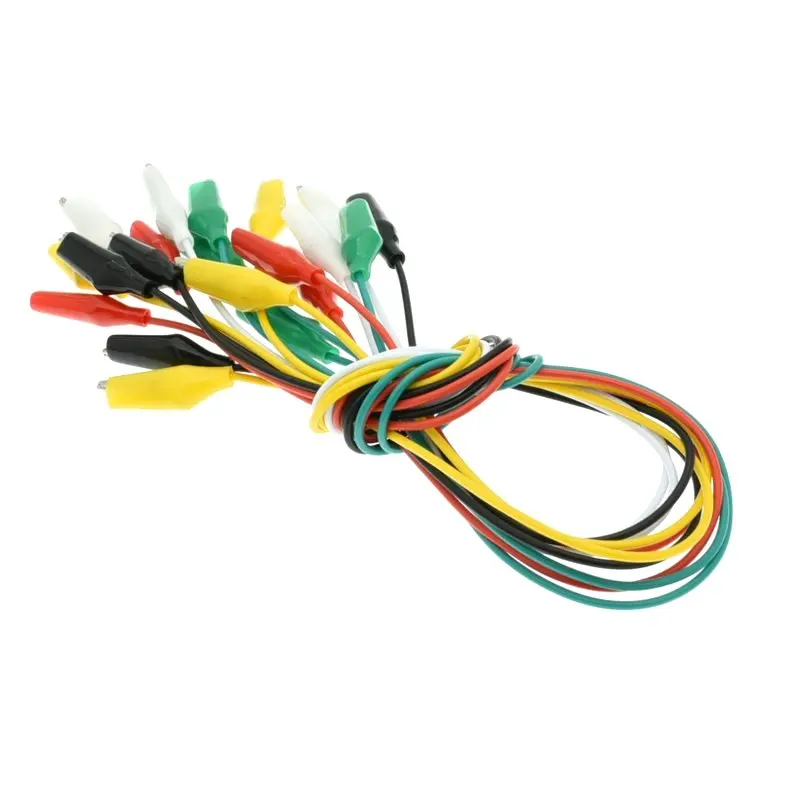 1Set / 10PCS Alligator Clips Electrical DIY Test Leads Alligator Double-ended Crocodile Clips Roach Clip Test Jumper Wire 46CM