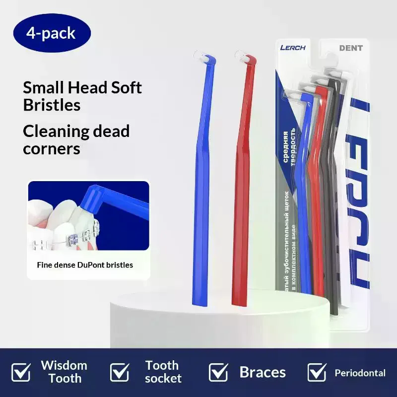 Soft Hair Small Head Single-Beam Toothbrush For Interdental Cleaning Adult Oral Care Deep Cleaning Tool For Teeth Implants