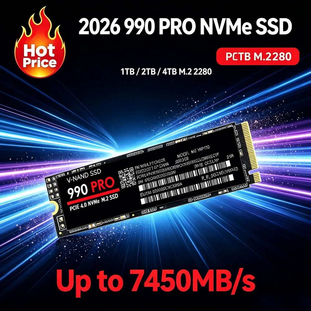 990 PRO M.2 NVMe SSD 2TB 4TB PCIe Gen4 High Performance Internal Solid State Drive M.2 2280 For PS5 Desktop Laptop PC