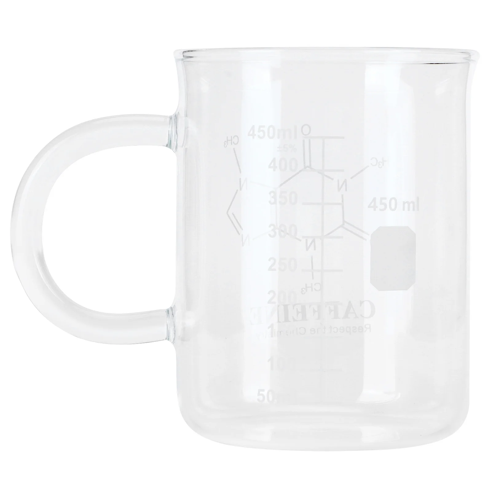 450ML Multifunction Beaker Mug Borosilicate Glass Cup with Handle and Measuring Scale for Coffee Tea