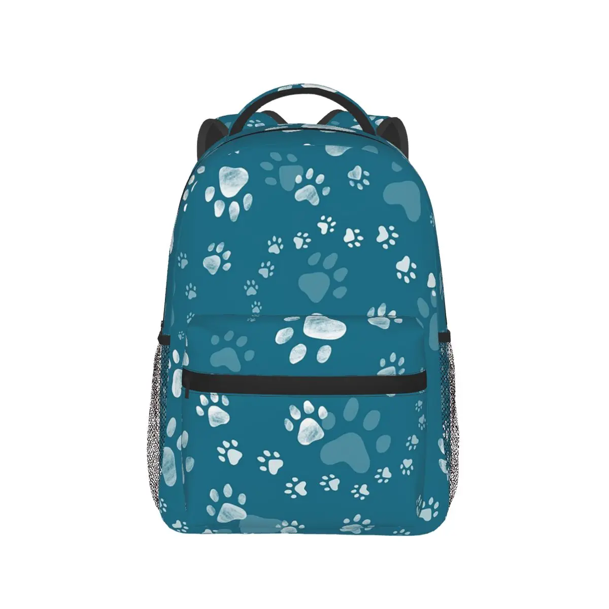 

Blue Dog Paw Pattern Backpack Hot Sale Daypack Large Capacity Kids BookBag School Bag Shoulder Bags for Men Women
