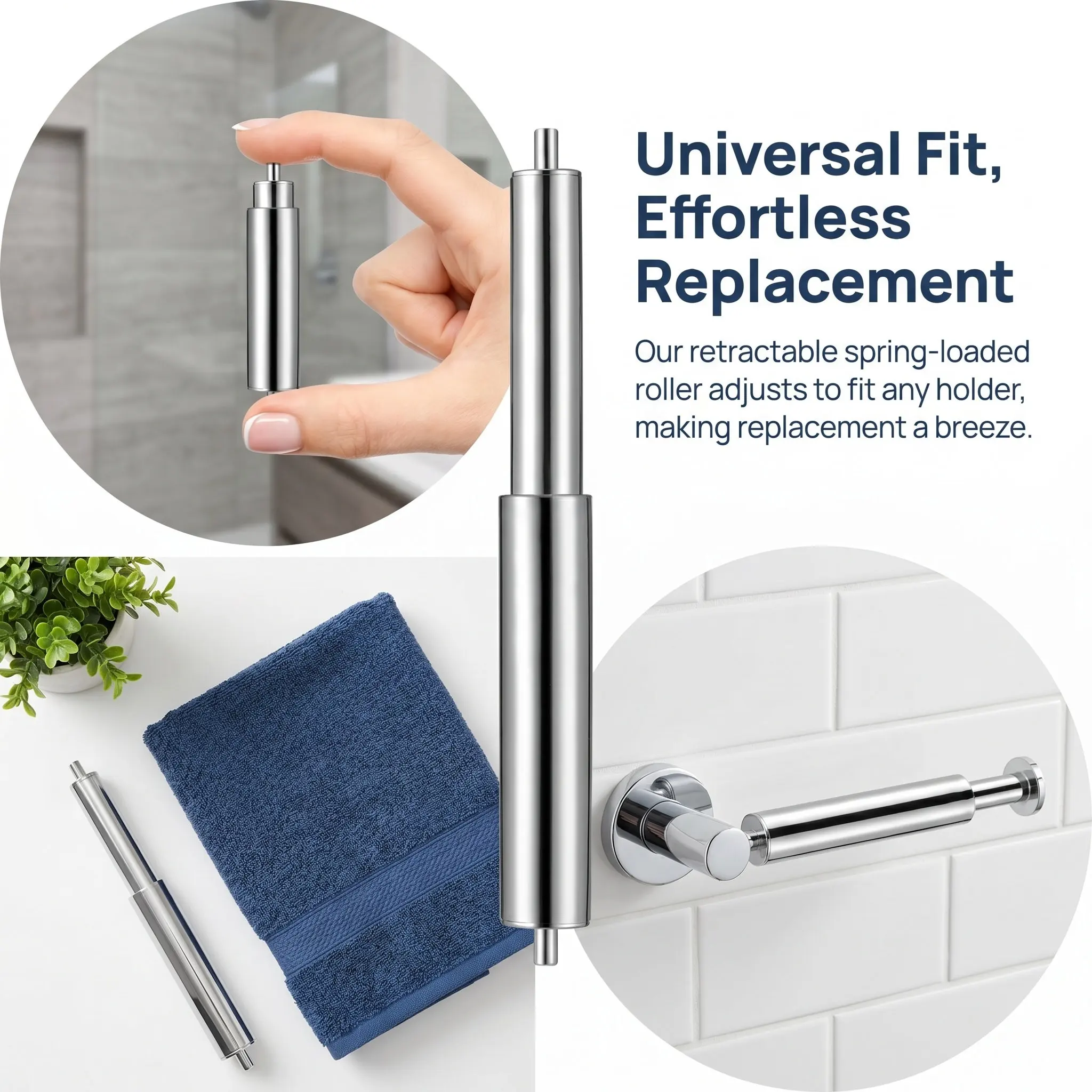 Toilet Paper Roller Rod Replacement Plastic Retractable Paper Holder Roller Rod Bathroom Use Retractable Reel Tissue Box Shaft