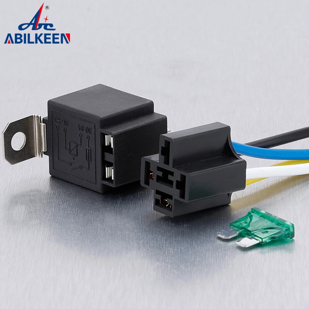 ABILKEEN DC12V/24V 30A 4Pin/5Pin Automotive Relay Switch with 30A Blade Fuse and Wire Harness Car Relay For Auto Car Boat Marine