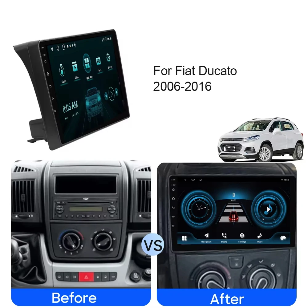 Car Radio Carplay For Fiat Ducato Peugeot Boxer Citroen Jumper 2006-2022 Navigation GPS Android Auto 4G Wifi Autoradio No 2din