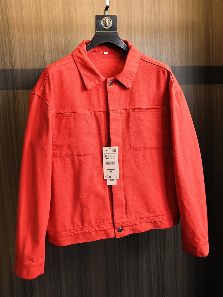 

Мужская повседневная куртка в стиле ретро, мягкая дышащая куртка с воротником-стойкой, осенняя модная городская одежда из полиэфирного волокна, длинная све, молодежная верхняя одежда...