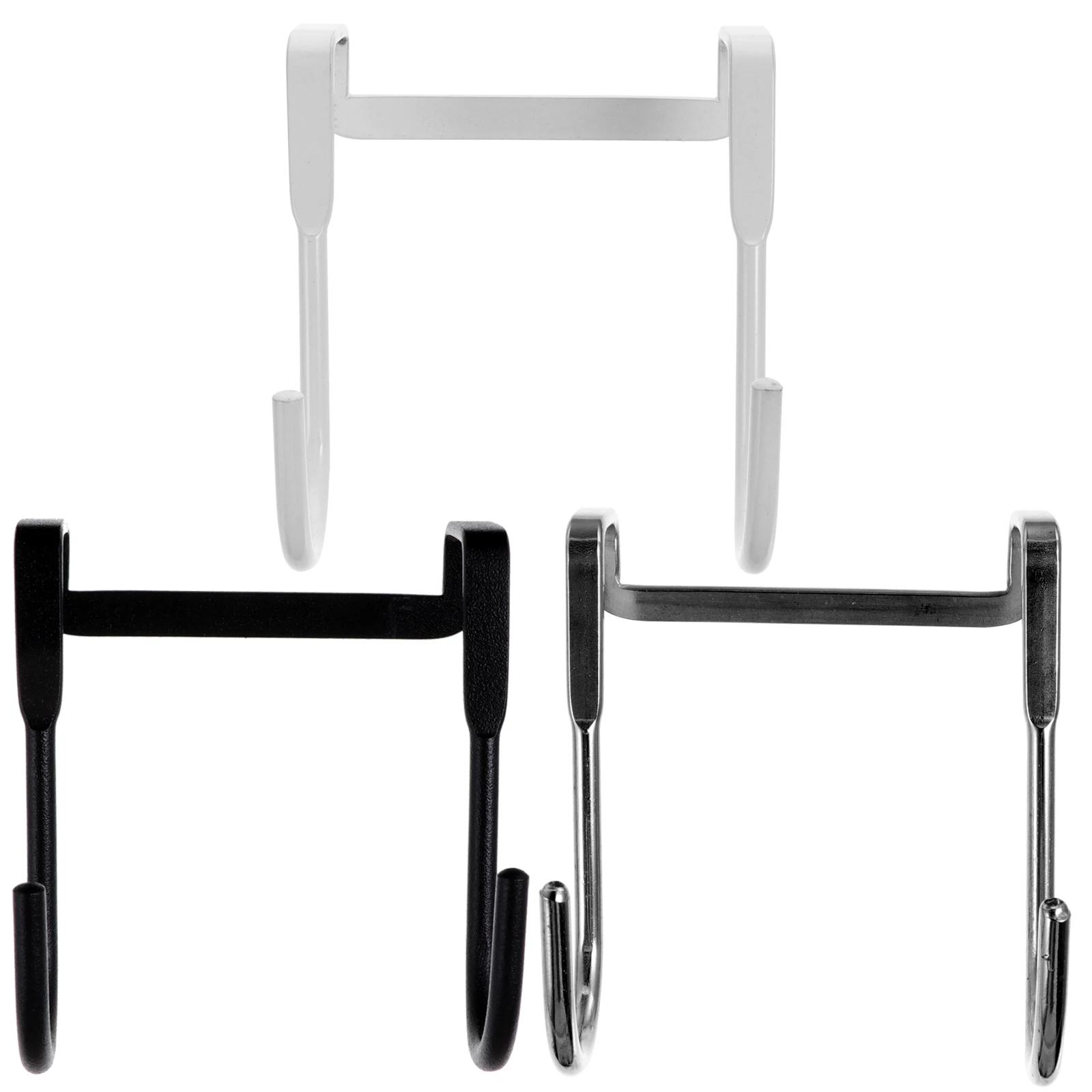

3pcs Stainless Steel Hooks HeavyDuty MultiPurpose Hangers NailFree DoubleHooks for Kitchen Bathroom Closet Storage