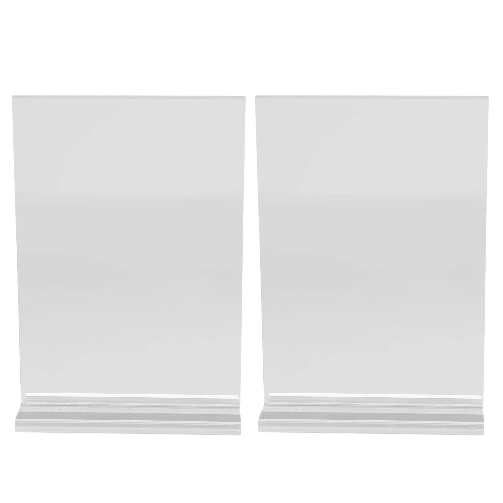 2Pcs Clear Acrylic Display Stand Free Standing Sign Holder for Menu Poster Label Tabletop Use in Retail Stores