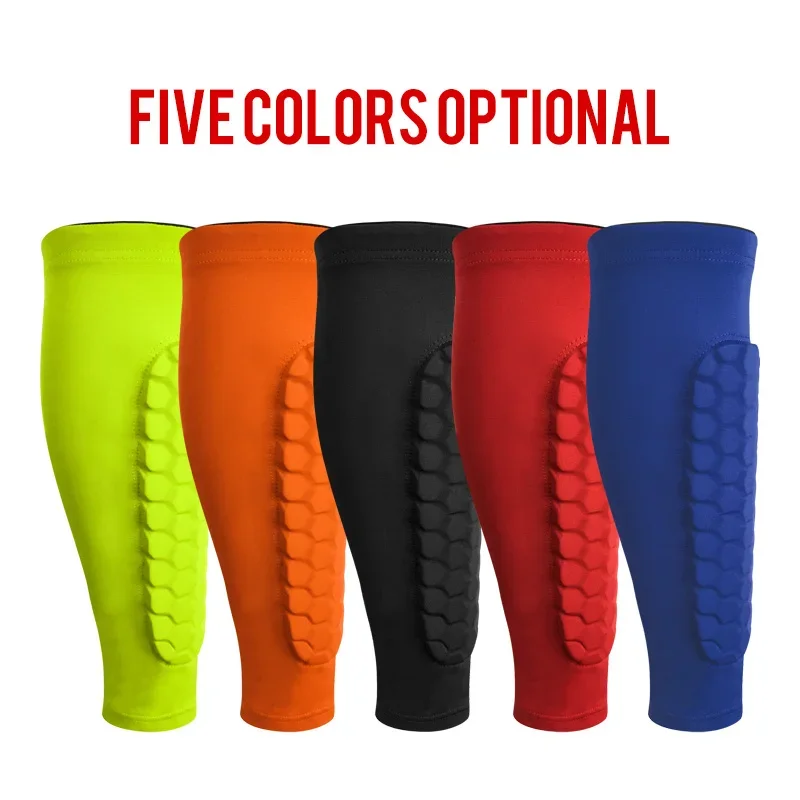 1Pcs Leg Sleeves Shin Guards Shockproof Honeycomb Nylon Support Sock Shin Protector Soccer Gear Soccer Shields Sports Legging