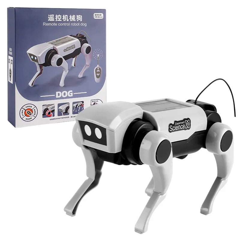 Cão mecânico elétrico interativo inteligente robô brinquedo do cão brinquedos educativos presentes diy meninos meninas brinquedo de controle remoto cão animal de estimação