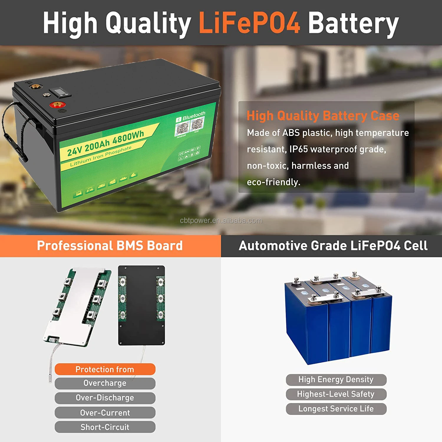 OEM rv solar marine lifepo4 battery 12v 24volt 36V 100AH 200ah 400ah 300ah 250ah bluetooth rechargeable lithium ion battery pack