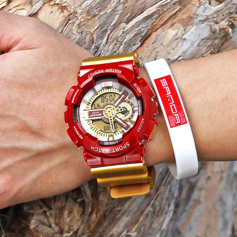 アニメーション電子時計 男子青少年学生 子供用スポーツウォッチ 防水 トレンド