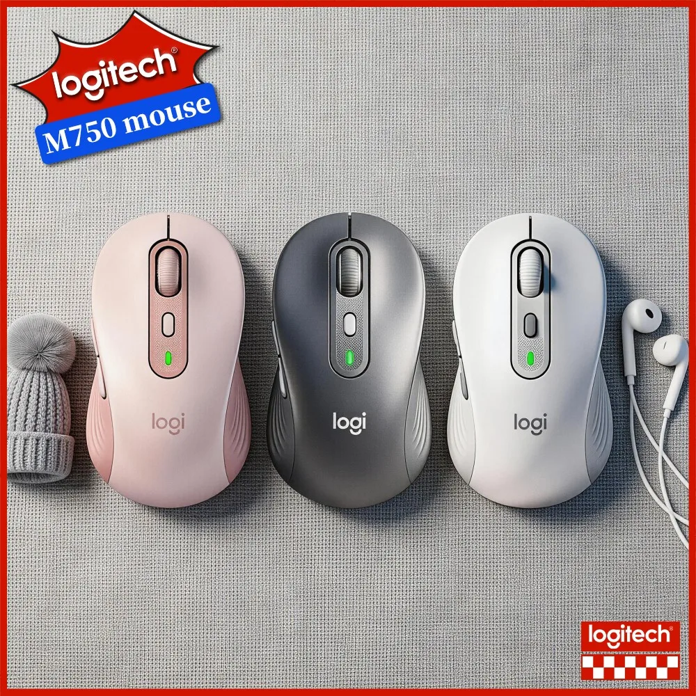Logitech M750 Office Mouse - Precision Optical Tracking, Silenttouch, 24-Month Battery, Recycled Build Work Helper