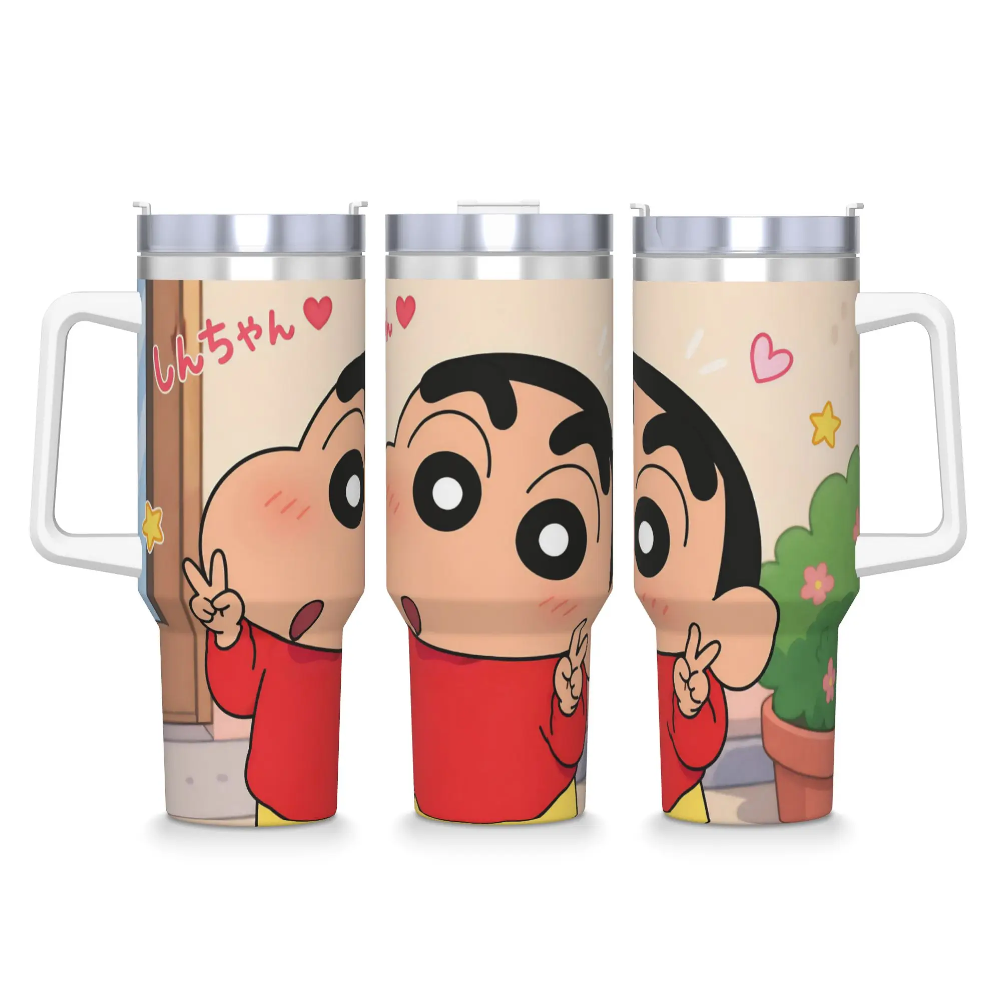 Stainless Steel Tumbler Crayons Shin Chans Anime Thermal Cups  Heat Preservation Cold Drink Mugs Cup Travelist Water Bottle