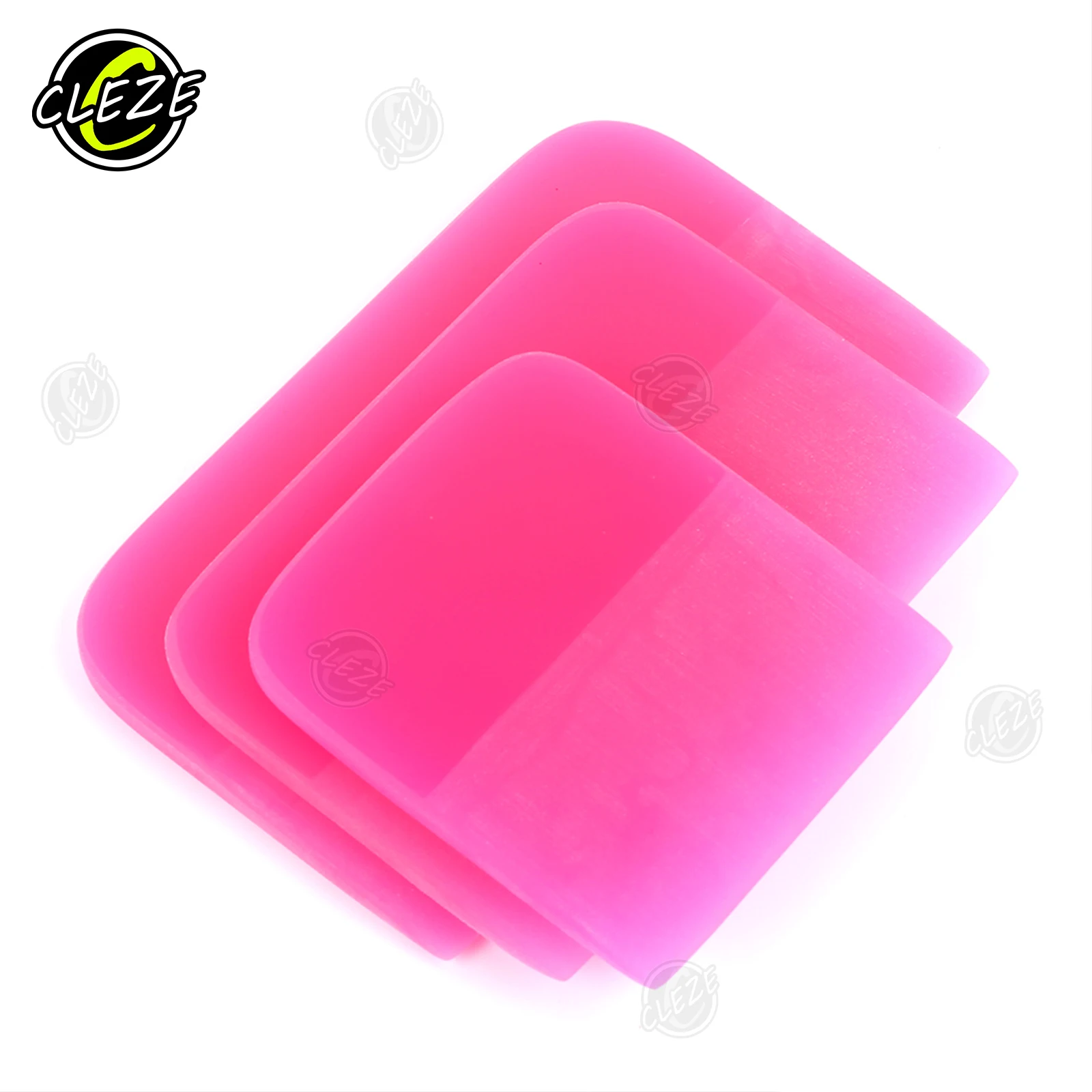 

CLEZE Hot Sale 5pcs Pink Rubber Scraper Soft PPF Wrapping Car Tools Vinyl Rubber Windscreen PPF Squeegee