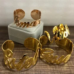Custom Name Bangle For Women Stainless Steel No Tranish Personalized Bracelet Waterproof Gift Jewelry