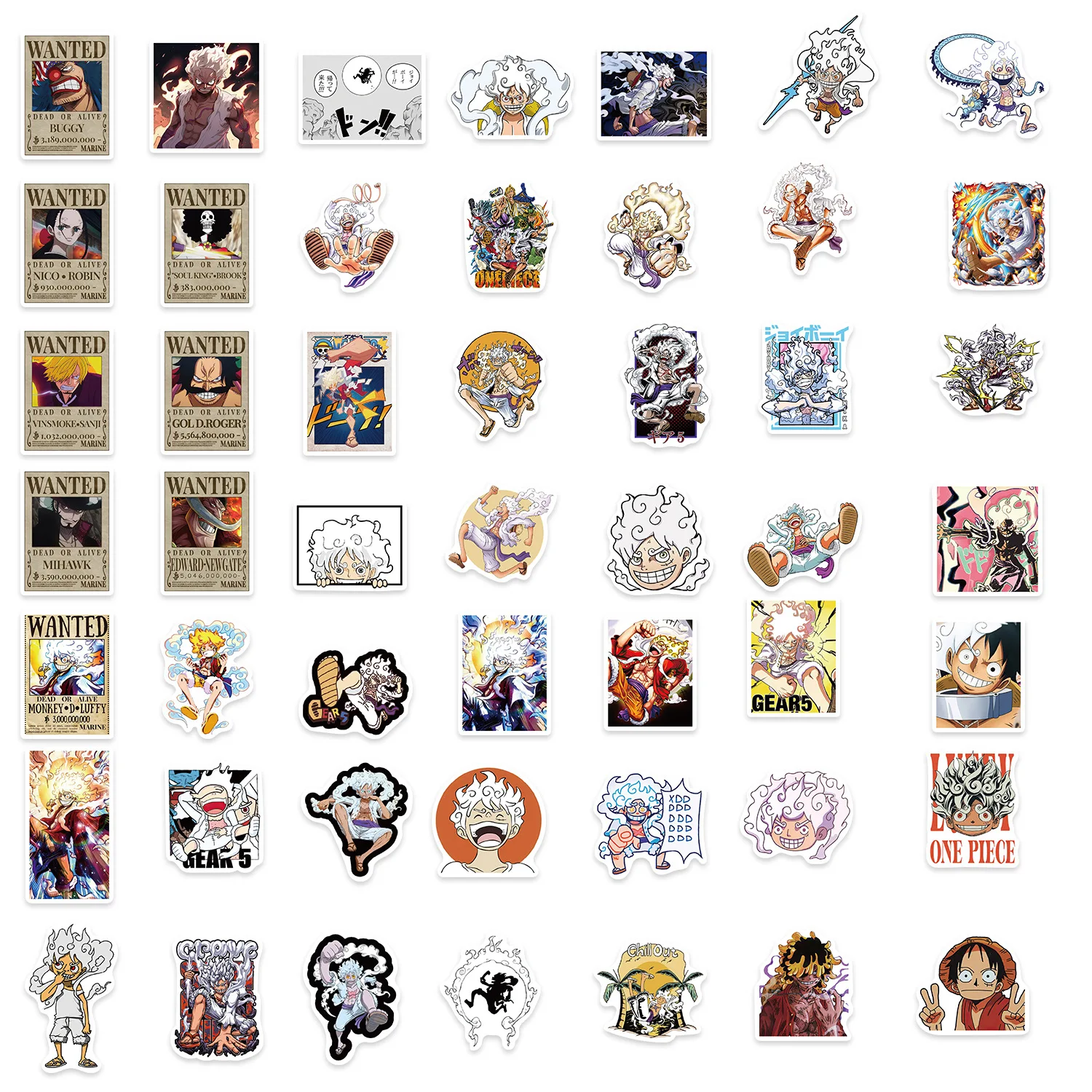 100pcs Anime One Piece Luffy Cartoon Graffiti Stickers Phone Guitar Laptop Notebook Suitcase Waterproof Sticker Kids Toy