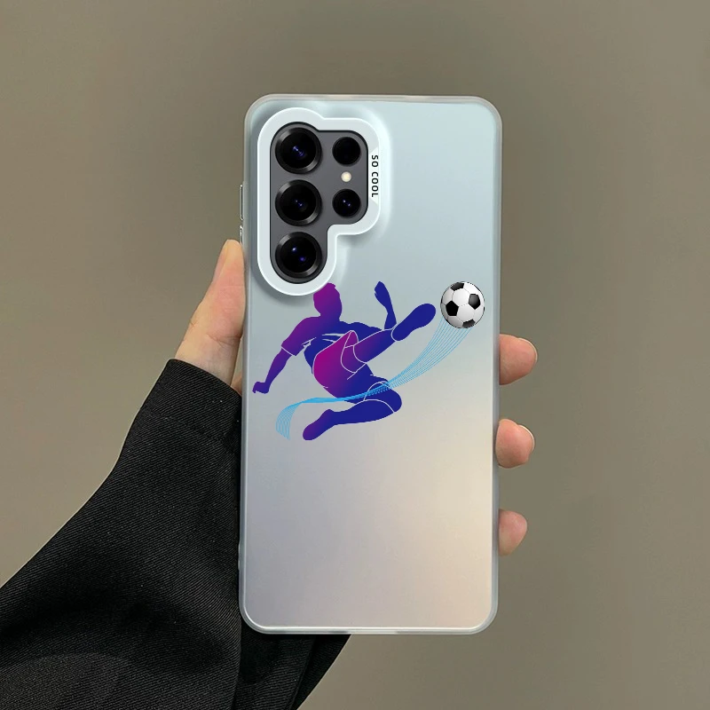 Colorful Soft Edge Hard Shell Phone Case for Samsung Galaxy A10 A11 A12 A13 A14 A03 A04E A23 A54 A52 A51 Cover Football 3 Capas