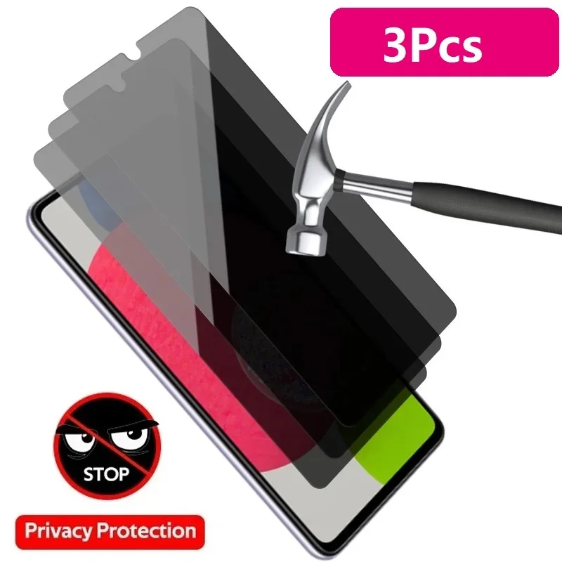 3PCS Privacy Tempered Glass Anti-Spy Screen Protector For Vivo Y22 Y22S Y32 Y16 Y21E Y51A Y33T Y77E Y76S Y75 Y02 Y02A 5G