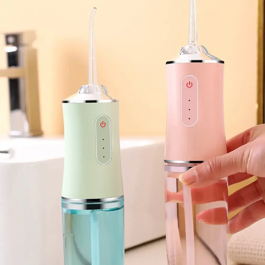 New USB Rechargeable Water Flosser with 4 Nozzles - Portable Dental Jet for Cleaner Teeth