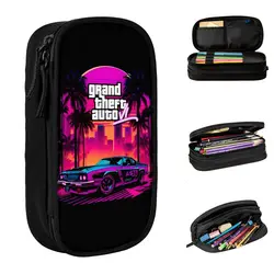 GTA 6 Game Pencil Cases Pencil Box Pen for Student Big Capacity Bags Office Gift Stationery