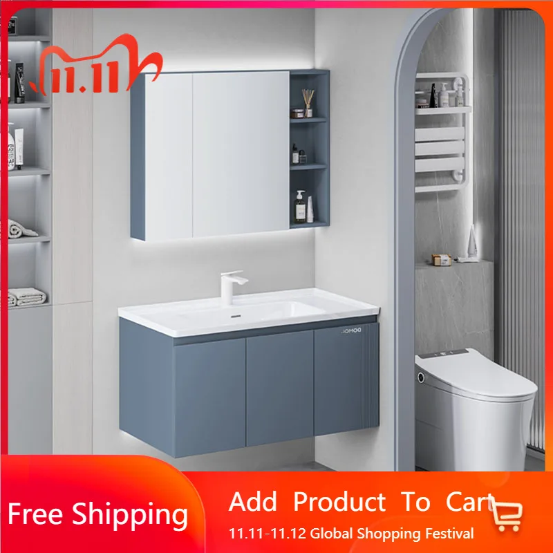 

Makeup Modern Cabinet Organizer Luxury Wooden Storage Kitchen Bathroom Cabinet Sink Mirror Unique Mobiletto Salon Furniture