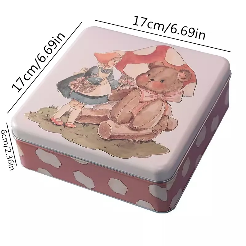 صندوق قصدير مربع عتيق لتغليف الشوكولاتة صندوق تخزين المجوهرات