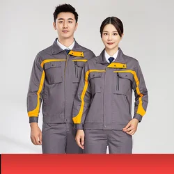 Work Clothing Mens Factory Workshop Suit Mechanical Working Uniforms Contrast Color Durable Worker Coveralls High End Labor Suit