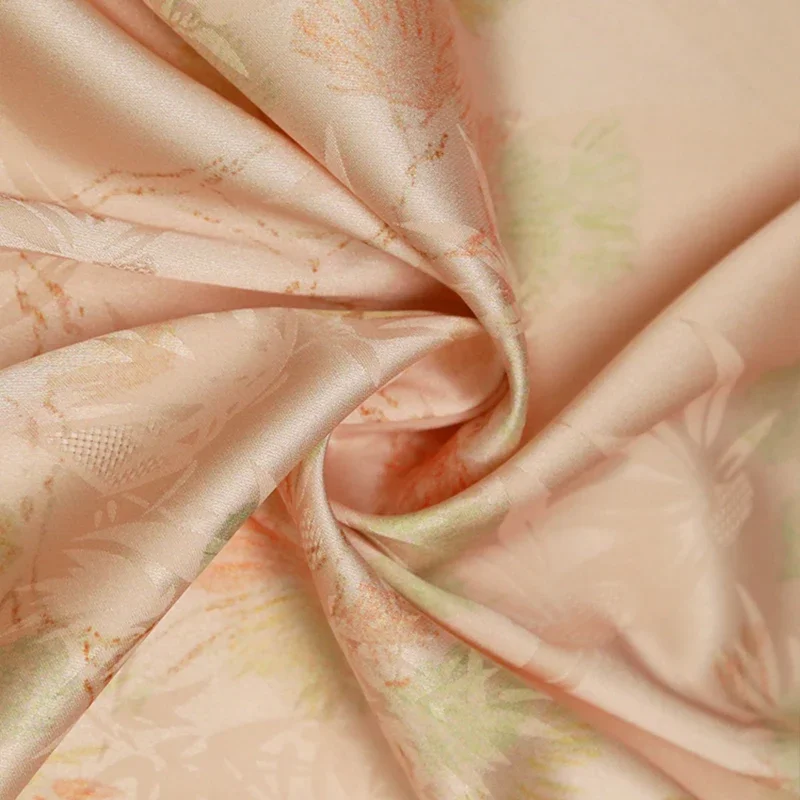 Printed Fabric Spring Summer Satin Jacquard Dress Han Clothing Cloth Apparel Sewing Meters Polyester Material Dress Fashion