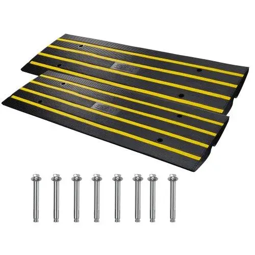 Rubber Curb Ramp for driveway 2 Pack, 15T Heavy Duty Sidewalk Curb Ramp, 2.6