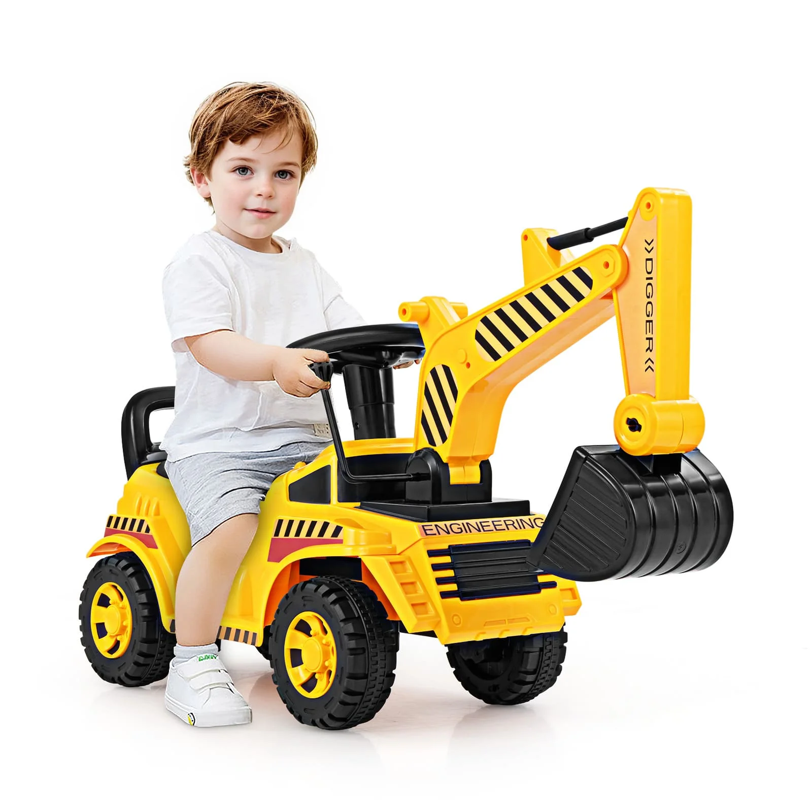 DORTALA Kids Ride on Excavator Bulldozer Digger Toy Digging Scooper Ride On Car