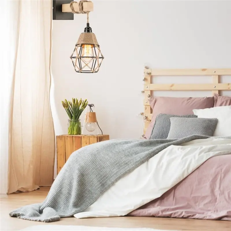 A19F-الصناعية نمط قلادة غطاء مصباح ، ل E27 الثريا شمعدانات جدارية سقف معلق ضوء-تصميم بوهو خمر صغير