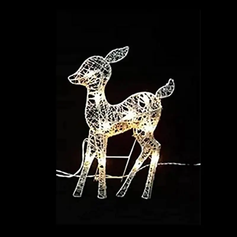 Outdoor Christmas Reindeer With Lights Solar Weatherproof Glowing Elk Ornament For Lawn Outdoor Standing Elk Ornament For Yard