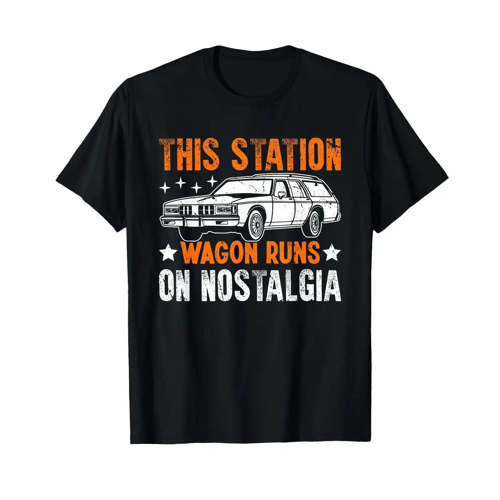This Station Wagon Runs on Nostalgia T Shirt vintage Washed designer clothes Stylish Unisex streetwear Casual homme graphic