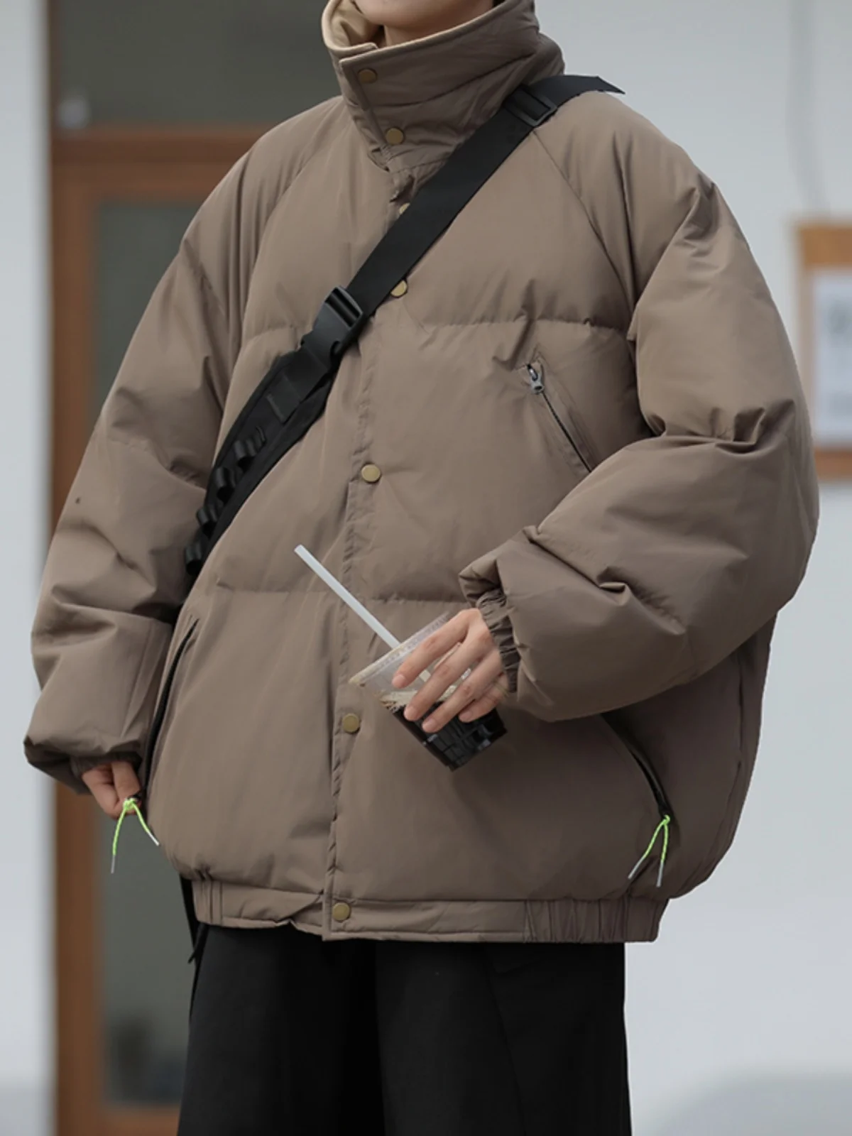 معطف شتوي رجالي كاجوال من القطن Jaet Bread معطف فضفاض مناسب للدفء ملابس قطنية أمريكية كلاسيكية ملابس خارجية