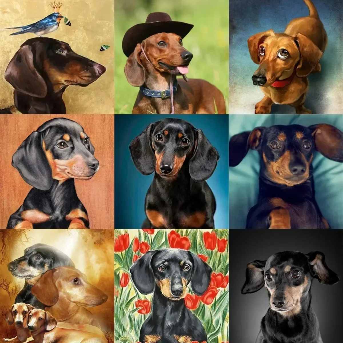 DIY 5D Diamond Painting Kit Dachshund- Perfect Gift for Handmade Home Decor