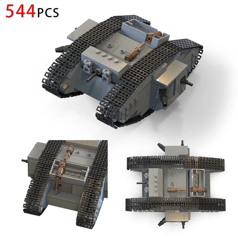 New WW1 Black Bess Mark IV Heavy Tank Toy War Military Weapons Army Building Blocks tank model brick Battle of Somme War