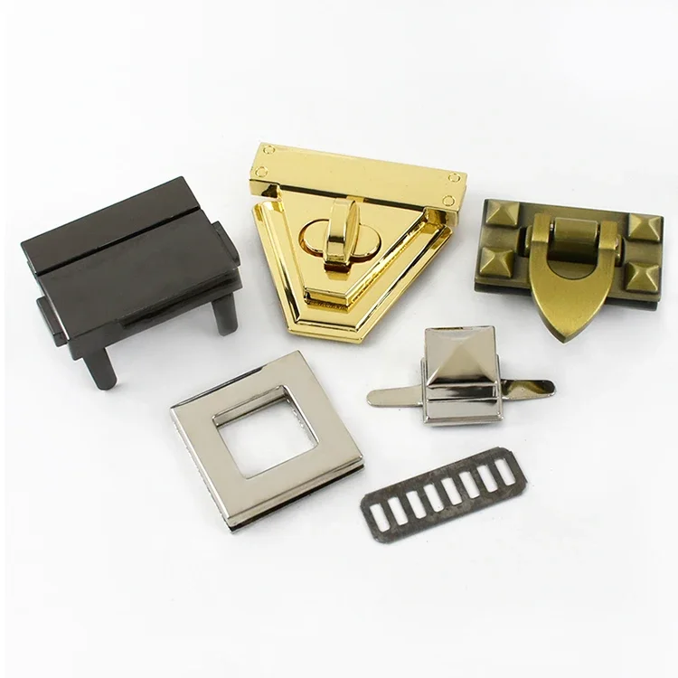 2Pcs Metal Bag Lock Buckles Turn Twist Locks for Women's Handbag Shoulder Bags Closure Latch Clasp DIY Hardware Accessories