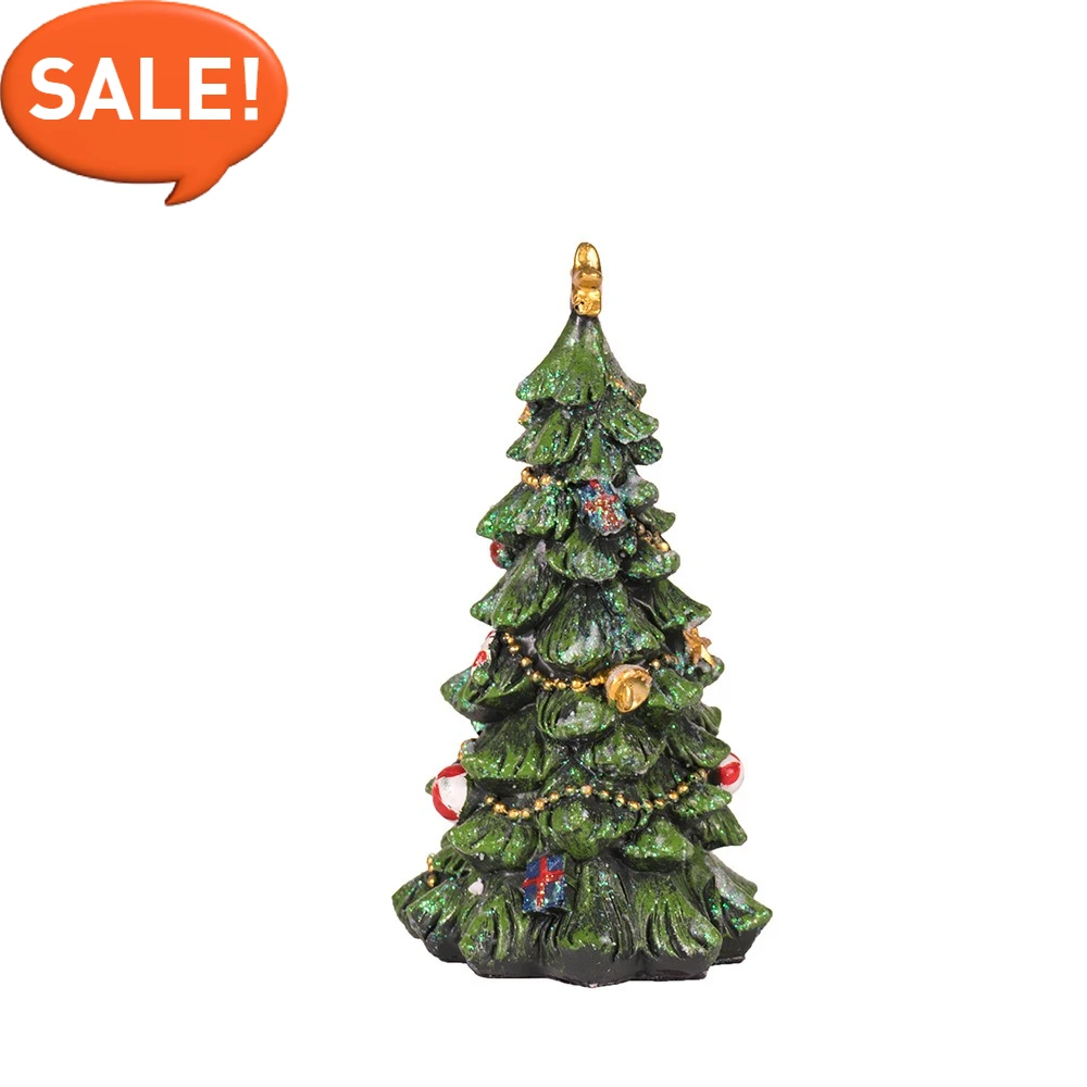 

"Mini Christmas Tree Decor - 18cm Resin Tabletop Ornament with Snow Effect - Desktop Holiday Gift