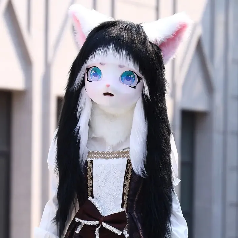 

Fursuit Kigurumi Animal Headset Furry Cosplay Actor's Headgear Comiket Furry Kig Cat Rabbit Doll Beast Mask Cosplay Costume