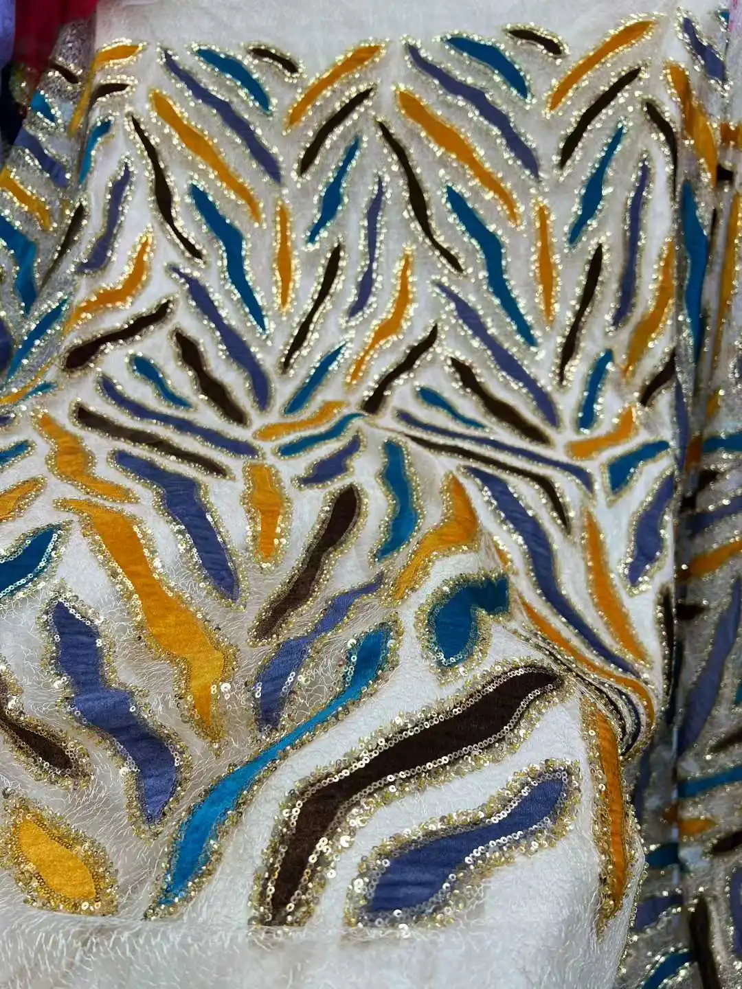 Velvet Luxurious African Sequins Net Mesh Lace Fabric with 2025 Sequins French Tulle for Nigerian Wedding Party Dresses