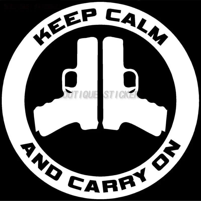 Exquisite stickers keep calm and carry with you - gun control car stickers car motorcycle accessories waterproof PVC decals