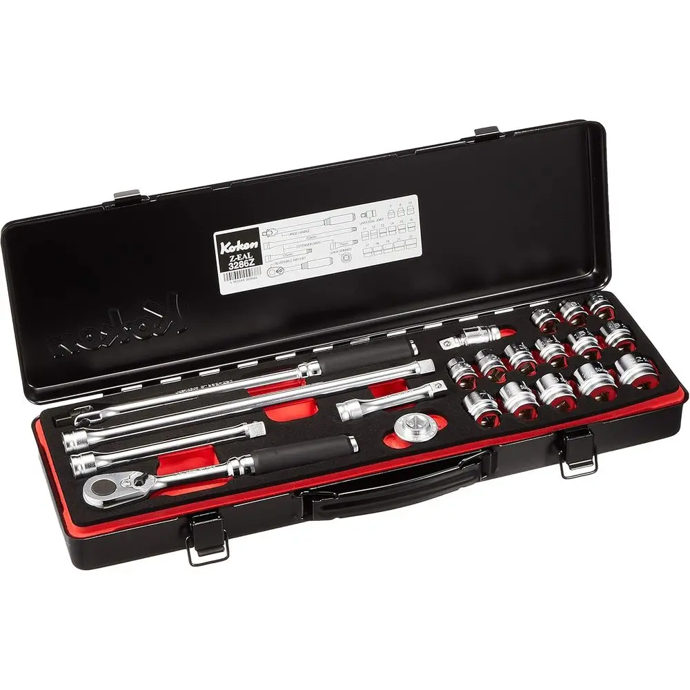 

21-Piece 6-Point Metric Socket Set, 3/8 Drive, 7-22mm