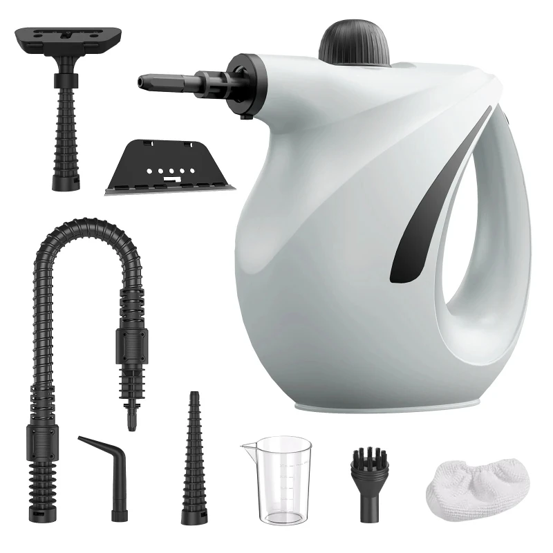 High Temperature Handheld Steam Cleaner 9 Piece Set, 350ML Portable Steamer For Kitchen Bathroom Car Tile And Grout Cleaning