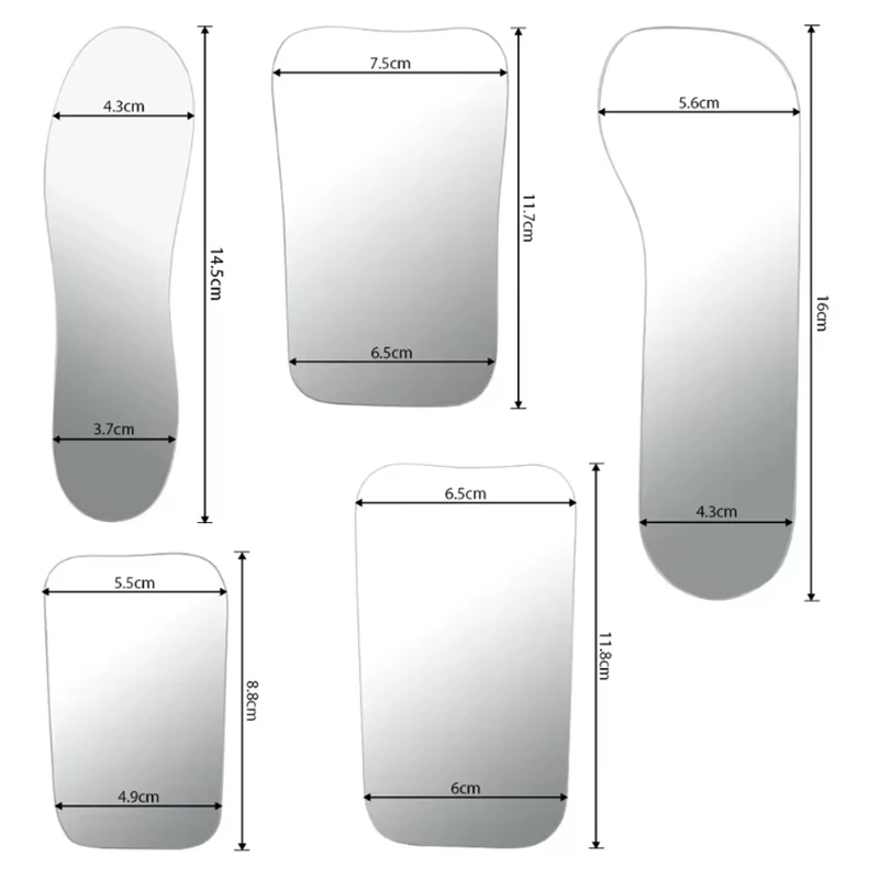 

5Pcs Dental Photography Mirror Double-Sided Mirrors Glass Material Intra Oral Photo Reflector With Protective Cover